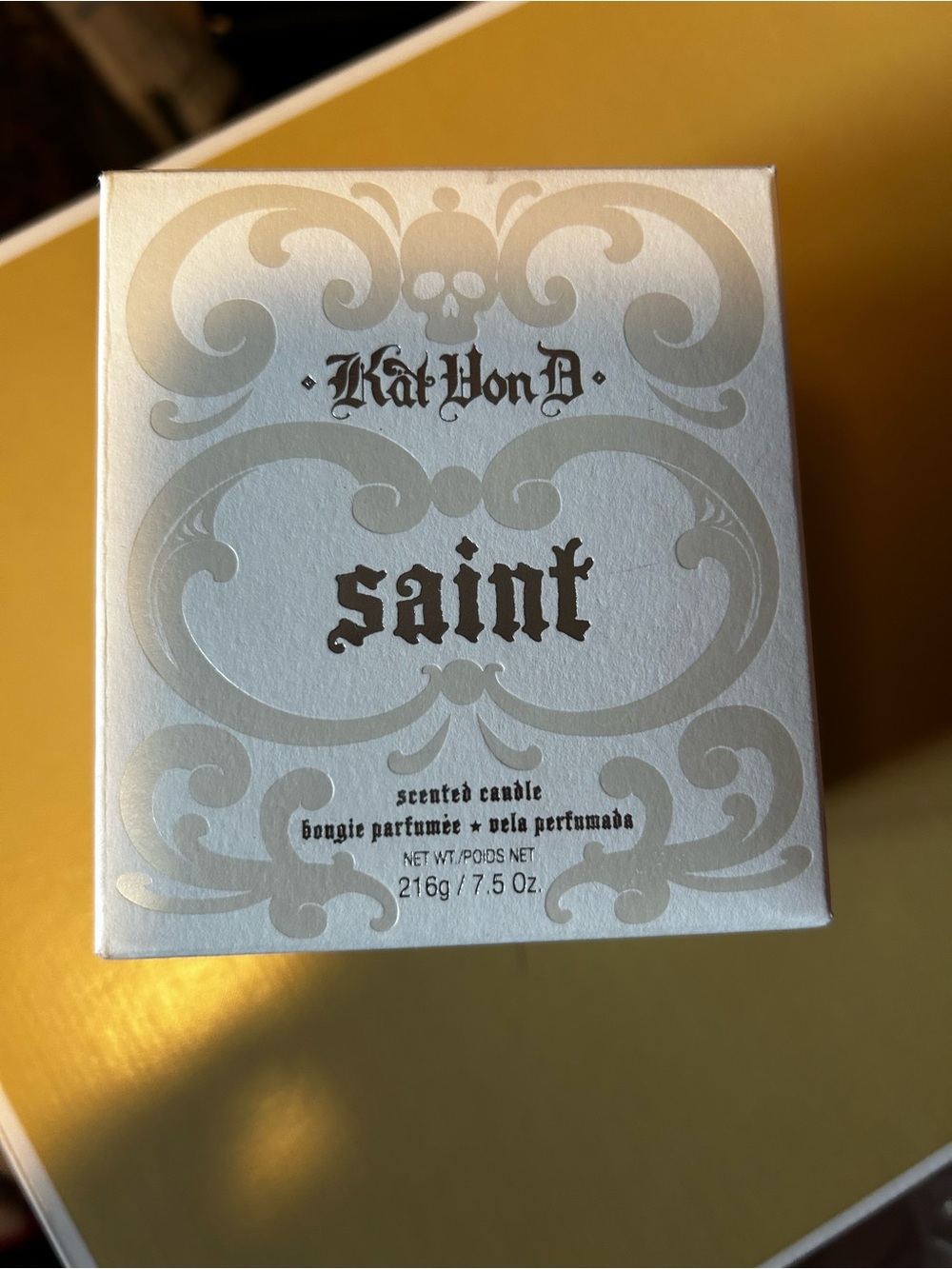 Kat Von D Saint Scented Candle - White and Gold Packaging
